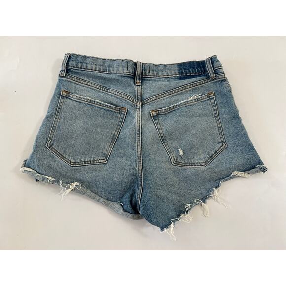 Abercrombie & Fitch High Rise Cutoff Blue Denim Shorts Womens Size 30 - Picture 2 of 13